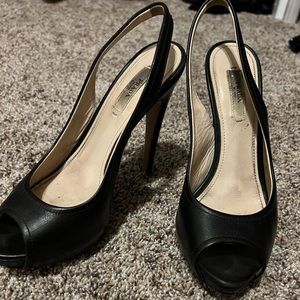 Prada open toe black heels